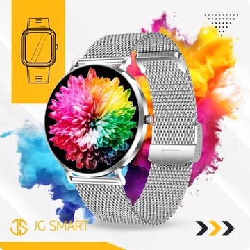 SMARTWATCH ZEGAREK DAMSKI MENU PL ROZMOWY CIŚNIENIE SMART WATCH SREBRNY