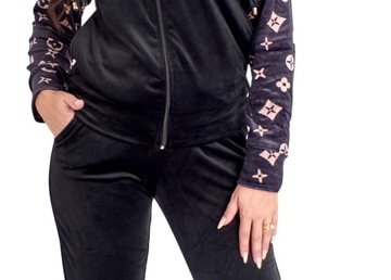 ЖЕНСКИЙ ВЕЛЮРОВЫЙ СПОРТИВНЫЙ КОСТЮМ, СВИТШОТ, БРЮКИ, КОМПЛЕКТ, РАЗМЕР S