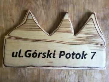 TABLICZKA ADRESOWA DREWNIANA SZYLD Z NUMEREM DOMU