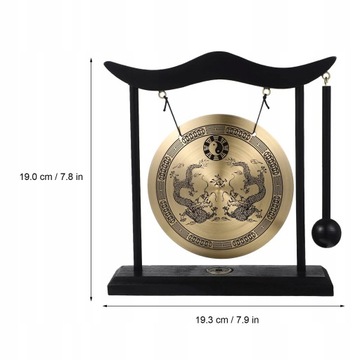 Винтажные традиционные китайские настольные гонги с декором