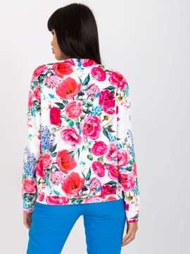 Bluza welurowa ROZPINANA bomberka FLOWERS 86B L/XL