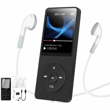 ODTWARZACZ MP3 Hi-Fi DYKTAFON FM RADIO BLUETOOTH 5.0 16GB CZARNY