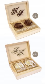 Деревянная шкатулка для обручальных колец, подушка GRAVER Wedding