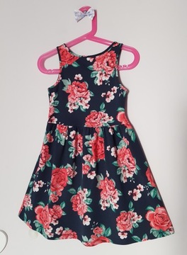 Śliczna SUKIENKA kwiaty H&M 104 / 116 j.Nowa