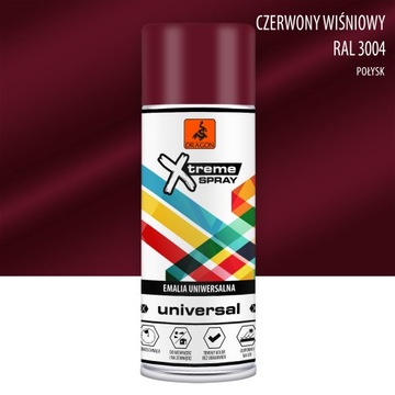 Farba w sprayu uniwersalna CZERWONY WIŚNIA RAL3004