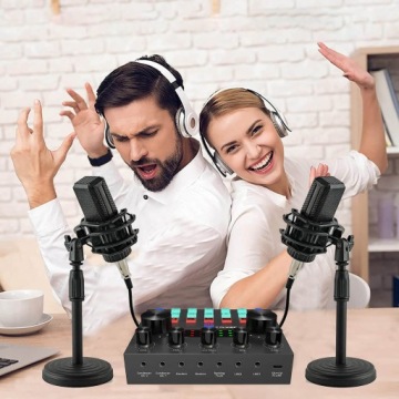 ЗВУКОВАЯ КАРТА BLUTOOTH AUDIO MIXER LIVE SOUND CARD ДЛЯ ЗАПИСИ ПРЯМЫХ ТРАНСЛЯЦИЙ