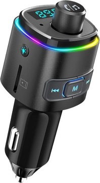 SAMOCHODOWY TRANSMITER FM LED BLUETOOTH USB NULAXY NX09 QC3.0 7xKOLOR LED