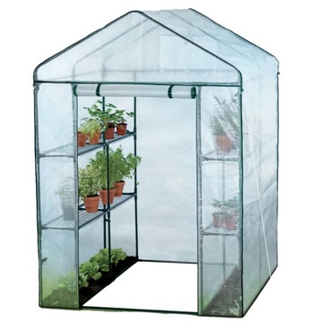 SZKLARNIA OGRODOWA GARDENLINE Z TRZEMA PÓŁKAMI NA KWIATY 1M2 1,4X1,4M