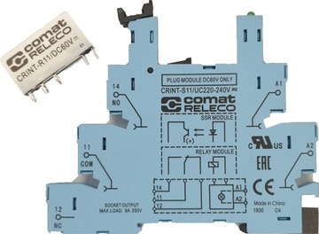miniaturowy przekaźnik interfejsowy 230V + gniazdo