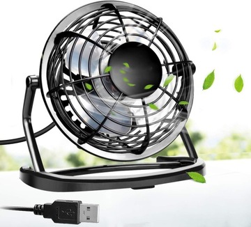 Przenośny Wentylator Biurkowy 360 Stopni 68cm kablu USB
