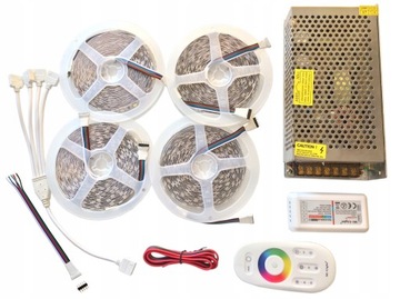 ZESTAW Taśma 1140 LED RGBW 19m Biała ZIMNA 5050 HI