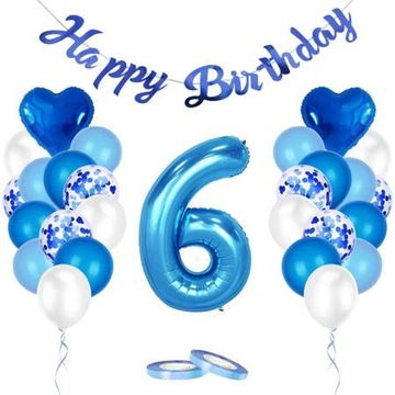 AivaToba 6 Balony Urodzinowe HAPPY BIRTHDAY Zestaw