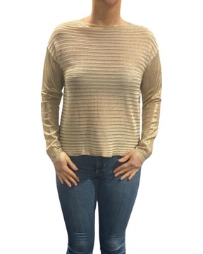 VG LUKSUS SWETER RINASCIMENTO WŁOSKI MADE IN ITALY ZŁOTY M/L 38 40