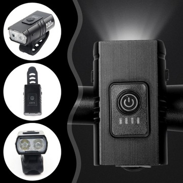 СВЕТОДИОДНАЯ ВЕЛОСИПЕДНАЯ ФОНАРЬ ДЛЯ ВЕЛОСИПЕДА, РУЛЬ, МОЩНАЯ, ПЕРЕЗАРЯЖАЕМАЯ, USB + ЗАДНЯЯ