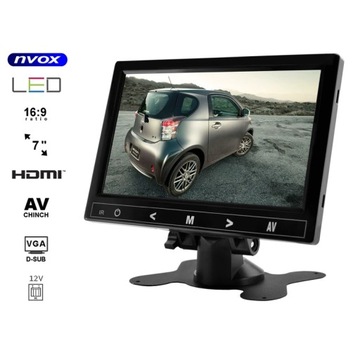 Monitor LED 7cali HD HDMI VGA AV 12V... (NVOX HM726NB)