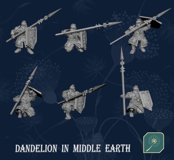 Dwarfs Warriors Spearmen x 6 - DIME - Minifaktura
