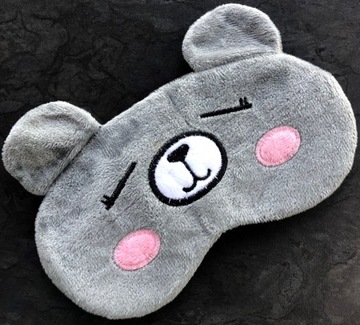 МАСКА ДЛЯ ВЕК ДЛЯ РАССЛАБЛЕНИЯ СНА плюшевый мишка серый OLDMAN PLUSH