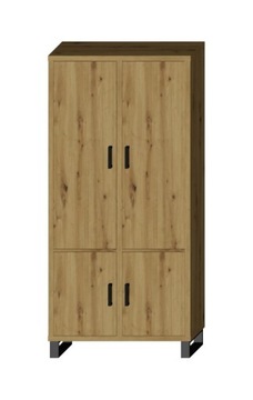 Regał SARA LOFT 4D 100 nogi metal - dąb artisan