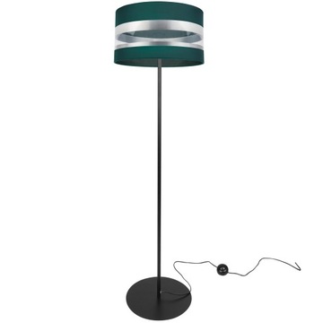 LAMPA STOJĄCA KOLORY CHROM ABAŻUR BUTELKOWA ZIELEŃ