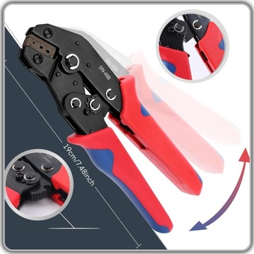 ZESTAW KOSTKA WTYK HERMETYCZNE KABLI KONEKTORÓW + ZACISKARKA 0,5-2,5 mm2
