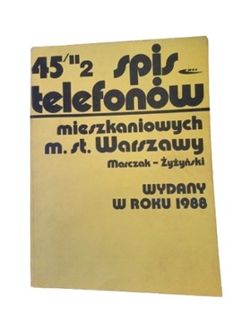 Książka Telefoniczna Spis Telefonów Warszawy 1988 tom 2 stan BDB
