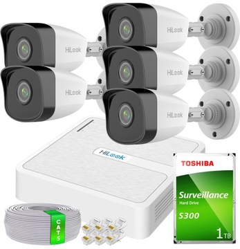 Zestaw do monitoringu Hikvision 5X IPCAM-B2+NVR-8CH-H/8P Hikvision