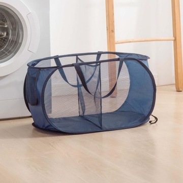 Складная корзина для белья Mesh Dirty 2 Grids, синяя