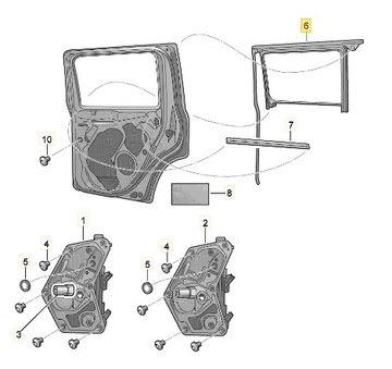 YETI USZCZELKA DRZWI SZYBY TYŁ LEWA OE 5L0839431L