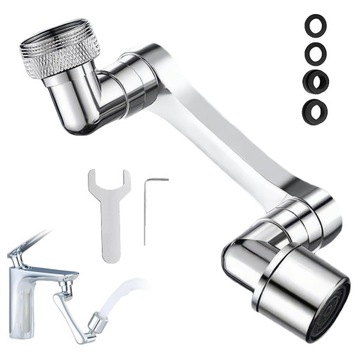 1080° OBROTOWY AERATOR KRANU PRZEDŁUŻACZ KRANU METAL Z NARZĘDZIE MONTAŻOWE