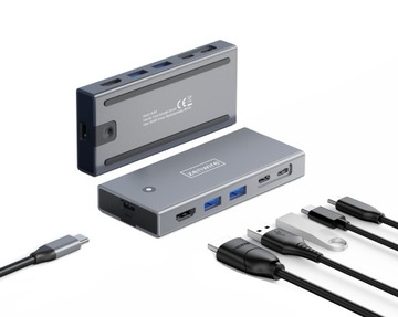 Корпус HUB Карманный твердотельный накопитель M2 NVME PCIe SATA USB-C 3.2 Адаптер HDMI M.2