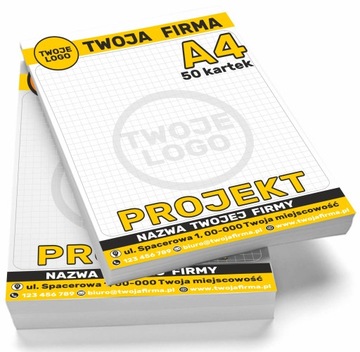 NOTES A4 50-kartkowy BLOCZKI Projekt LOGO 100 szt