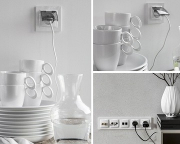 5x одинарных розеток без Simon матовый черный 10