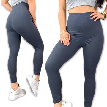 LEGGINSY BAMBUSOWE DŁUGIE z WYSOKIM STANEM getry KRYJĄCE JAKOŚĆ - 4XL/5XL