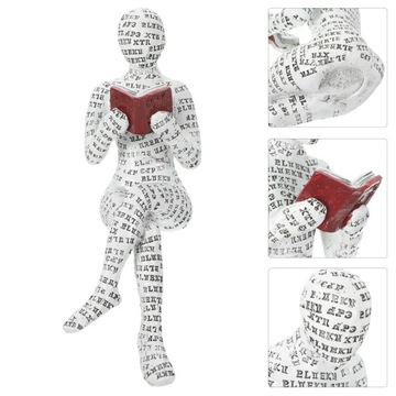 Книжная полка, смоляная фигурка читающей женщины