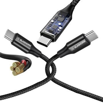 Нейлоновый зарядный кабель USB-C/USB-C для Samsung, длина 1,8 м, с нейлоновой оплеткой