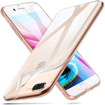ETUI do IPHONE 7+ / 8+ PRZEZROCZYSTE SLIM + SZKŁO