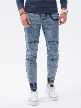 Spodnie męskie jeansowe joggery P1056 j. nieb. L
