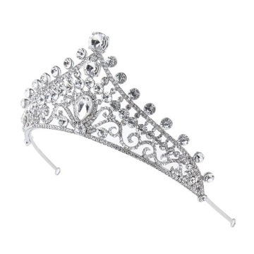 3A Cyrkonowa korona tiara ślubna dla nowożeńców