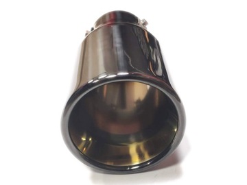 БЕСПЛАТНАЯ ПОДАРКА# НАКОНЕЧНИК ВЫХЛОПНОЙ СТАЛИ НЕРЖАВЕЮЩАЯ СТАЛЬ ЧЕРНЫЙ ХРОМ 102 мм