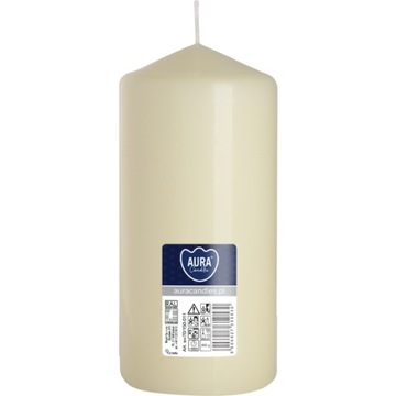ŚWIECA WALEC ECRU 70/150 mix kolor BISPOL 15 CM