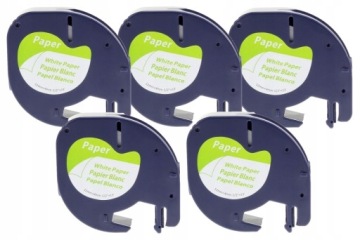 5x Taśma Specmark do DYMO LetraTag 59421 12mmx4m biała PREMIUM S0721500