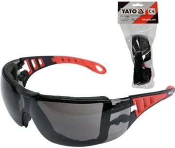 YATO GOGLE OKULARY OCHRONNE SZARE Z PASKIEM