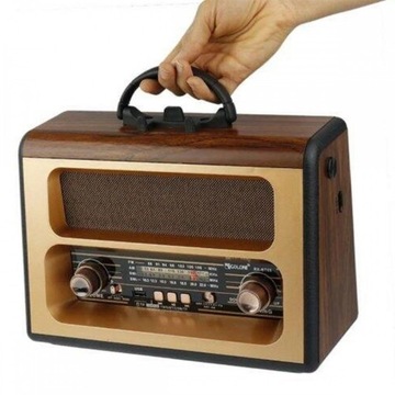 Radio FM Kuchenne RETRO z bluetooth USB MP3 z RĄCZKĄ