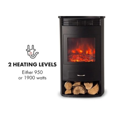 Kominek elektryczny Klarstein 1900 W 49 x 79 x 35,5 cm PIOLOT/ APLIKACJA