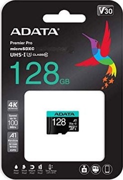ADATA PREMIER PRO microSDXC 128 ГБ CL10 UHS-I/U3 A2 V30