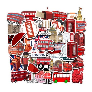 ВОДОНЕПРОНИЦАЕМЫЕ НАКЛЕЙКИ STICKER MIX LONDON 50 шт.