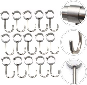 15 шт. регулируемые крючки для гардероба из нержавеющей стали.