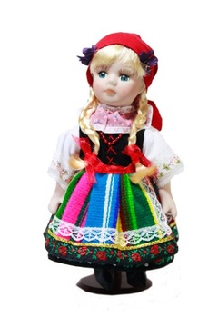 Lalka Łowiczanka Porcelanowa 22cm Polska Pamiątka