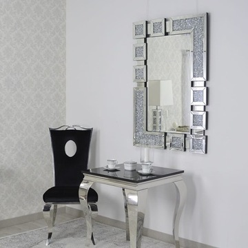 Srebrne lustro glamour prostokątne 80x120 cm M-0516