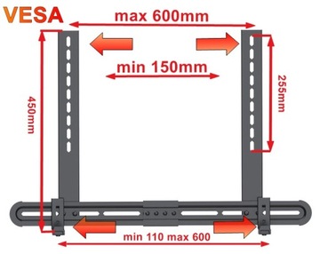 Держатель звуковой панели над и под универсальным телевизором